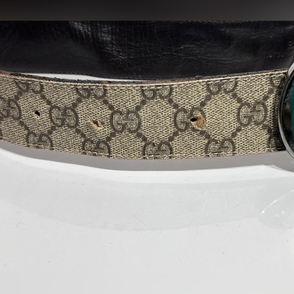 Gucci monogram GG brown canvas belt Sz 42 - Picture 5 of 6